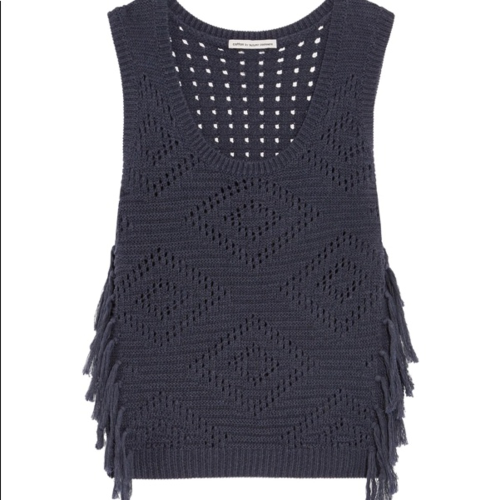 Autumn Cashmere tank top sweater with fringe